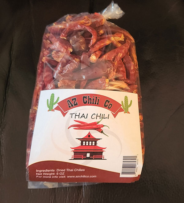 Dried Thai chilies 5 ounce package