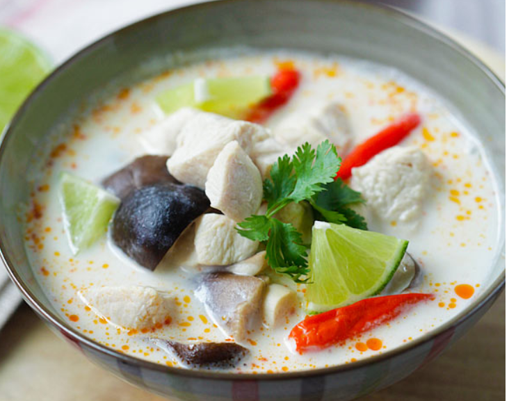 Authentic Tom Kha Gai Recipe. Chicken, Coconut, Lemongrass Soup How to ...